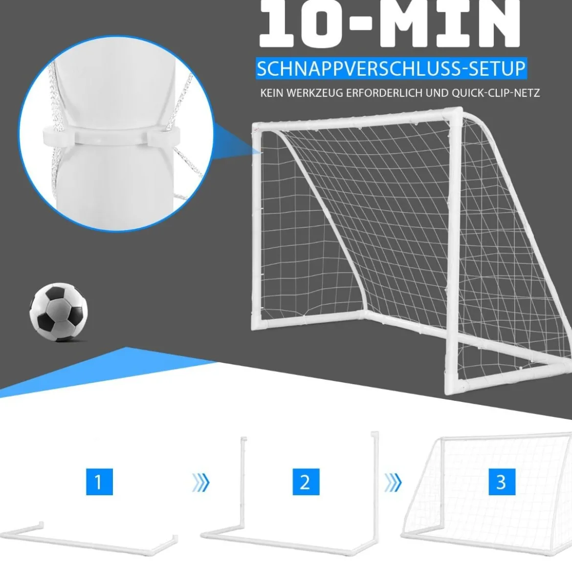 180 x 120 cm Kinder Fußballtor für Spiele und Training von Kindern und Teenagern ab 6 Jahren