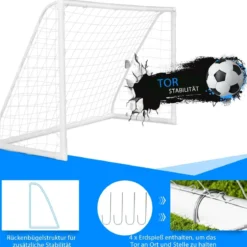180 x 120 cm Kinder Fußballtor für Spiele und Training von Kindern und Teenagern ab 6 Jahren