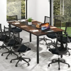 180 x 90 cm Konferenztisch für 8-10 Personen Besprechungstisch Rechteckiger Seminartisch