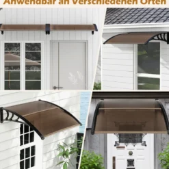 122 x 99 cm Vordach für Haustür Überdachung Haustürvordach Pultvordach