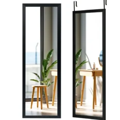 120 x 37 cm Wandspiegel Türspiegel mit Höhenverstellbaren Hängehaken Spiegel für Schlafzimmer