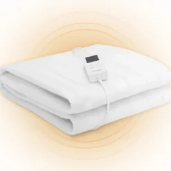 150 x 80 cm Wärmeunterbett mit Fernbedienung & Timer Maschinenwaschbar Weiß