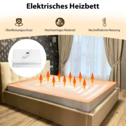160 x 140 cm Wärmeunterbett mit 2 Unabhängigen Temperaturzonen Maschinenwaschbar