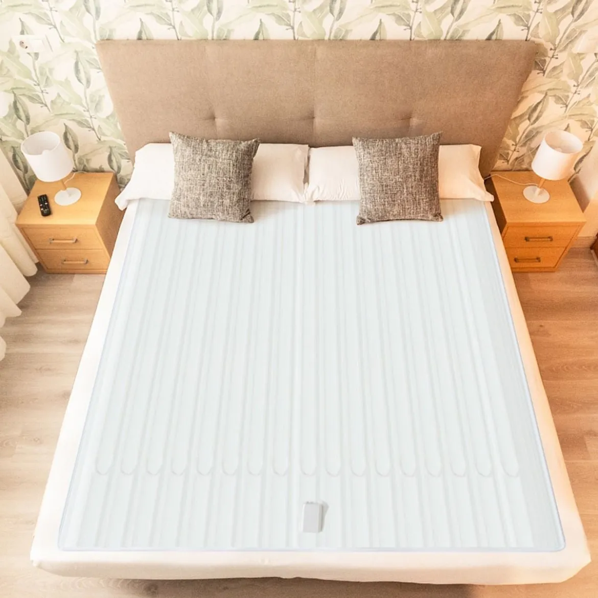 160 x 140 cm Wärmeunterbett mit 2 Unabhängigen Temperaturzonen Maschinenwaschbar