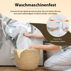 160 x 140 cm Wärmeunterbett mit 2 Unabhängigen Temperaturzonen Maschinenwaschbar