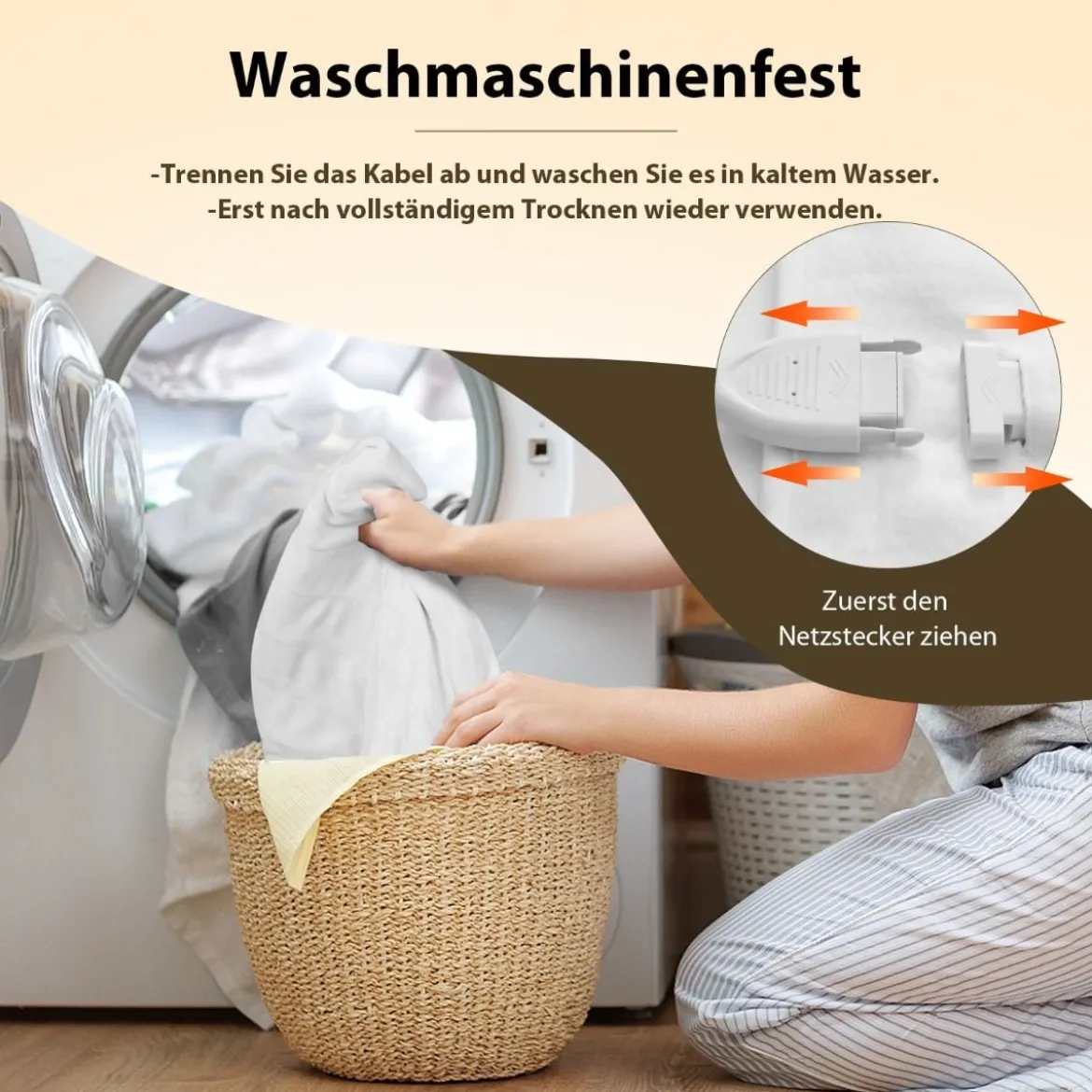 160 x 140 cm Wärmeunterbett mit 2 Unabhängigen Temperaturzonen Maschinenwaschbar