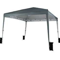3 x 3 m Faltpavillon Wasserfest Höhenverstellbar Sonnenschutz für Camping Hof Grau