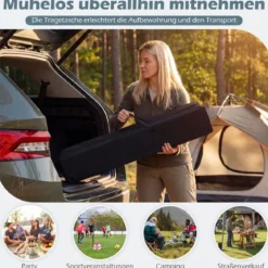 3 x 3 m Faltpavillon Wasserfest Höhenverstellbar Sonnenschutz für Camping Hof Grau