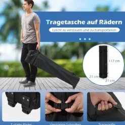 3 x 3 M Pavillon mit 4 Abnehmbaren Seitenwänden Gartenzelt inkl. Rolltasche 8 Heringe 4 Anker Grau