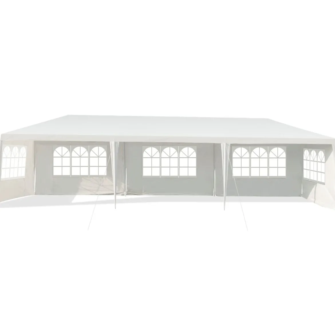 3 x 9 m Pavillon Zelt Gartenpavillon Gartenzelt mit 5 abnehmbaren Seitenwände weiß