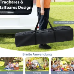 4 x 4 m Pop Up Faltpavillon mit 4 Moskitonetz & Doppeldach Gartenpavillon inkl. Tragetasche Grau