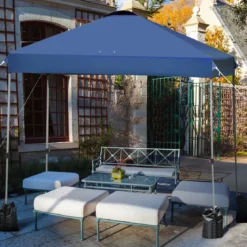 3 x 3m Pop-up Gartenpavillon Faltpavillon Pavillon Sonnenschutz Outdoor Sofortschutz Gartenpavillon Blau