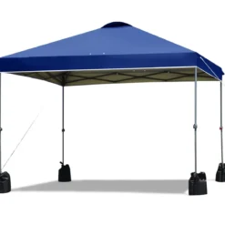 3 x 3m Pop-up Gartenpavillon Faltpavillon Pavillon Sonnenschutz Outdoor Sofortschutz Gartenpavillon Blau