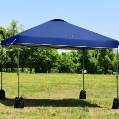 3 x 3m Pop-up Gartenpavillon Faltpavillon Pavillon Sonnenschutz Outdoor Sofortschutz Gartenpavillon Blau