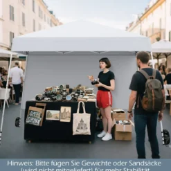 3 x 3 m Pop up Pavillon Faltpavillon Gartenzelt Wasserdicht & Sonnenschutz Gartenpavillon Partyzelt Weiß