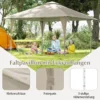 4 x 4 m Pop Up Pavillon mit Doppeldach & Metallrahmen Höhenverstellbarer Gartenpavillon