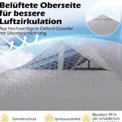 3 x 3 m Pop-Up Pavillon mit 4 Sandsäcken & Heringen & Seilen Faltpavillon Gartenpavillon Grau
