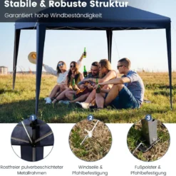 3 x 3 m Pop-Up Pavillon Strandzelt für den Außenbereich Blau