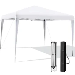 3 x 3 m Pop-Up Pavillon Strandzelt für den Außenbereich Weiß