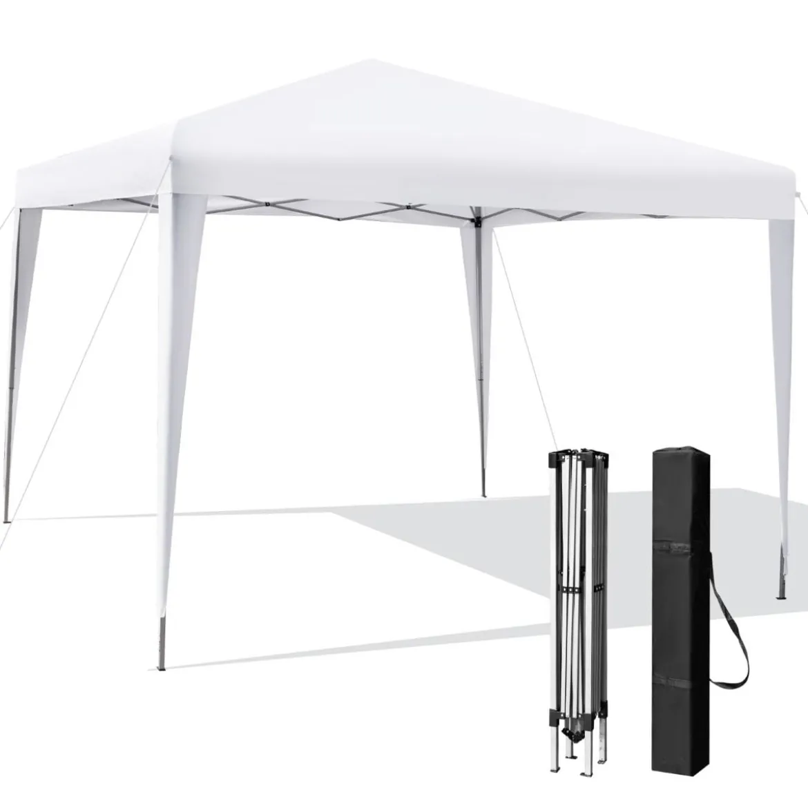 3 x 3 m Pop-Up Pavillon Strandzelt für den Außenbereich Weiß