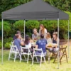 2 x 2m Pop-up Pavillon Wasserdichter Faltpavillon Winterfester Gartenpavillon UV-Schutz 50+ Grau
