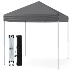 2 x 2m Pop-up Pavillon Wasserdichter Faltpavillon Winterfester Gartenpavillon UV-Schutz 50+ Grau