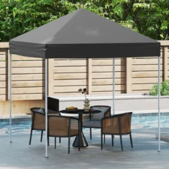 2 x 2m Pop-up Pavillon Wasserdichter Faltpavillon Winterfester Gartenpavillon UV-Schutz 50+ Grau