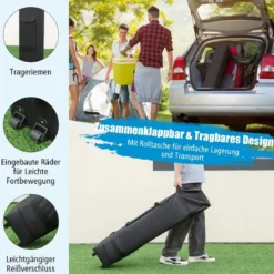 3 x 3 m Sofortiges Pop-up-Canopy-Zelt mit Markisen Outdoor-Sonnenschutz Grau