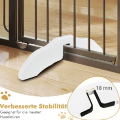 2 x Stützfüße aus Kieferholz für Hunde Absperrgitter 2 cm Gitterfüße für Schutzgitte Weiß