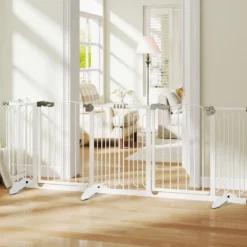 2 x Stützfüße aus Kieferholz für Hunde Absperrgitter 2 cm Gitterfüße für Schutzgitte Weiß