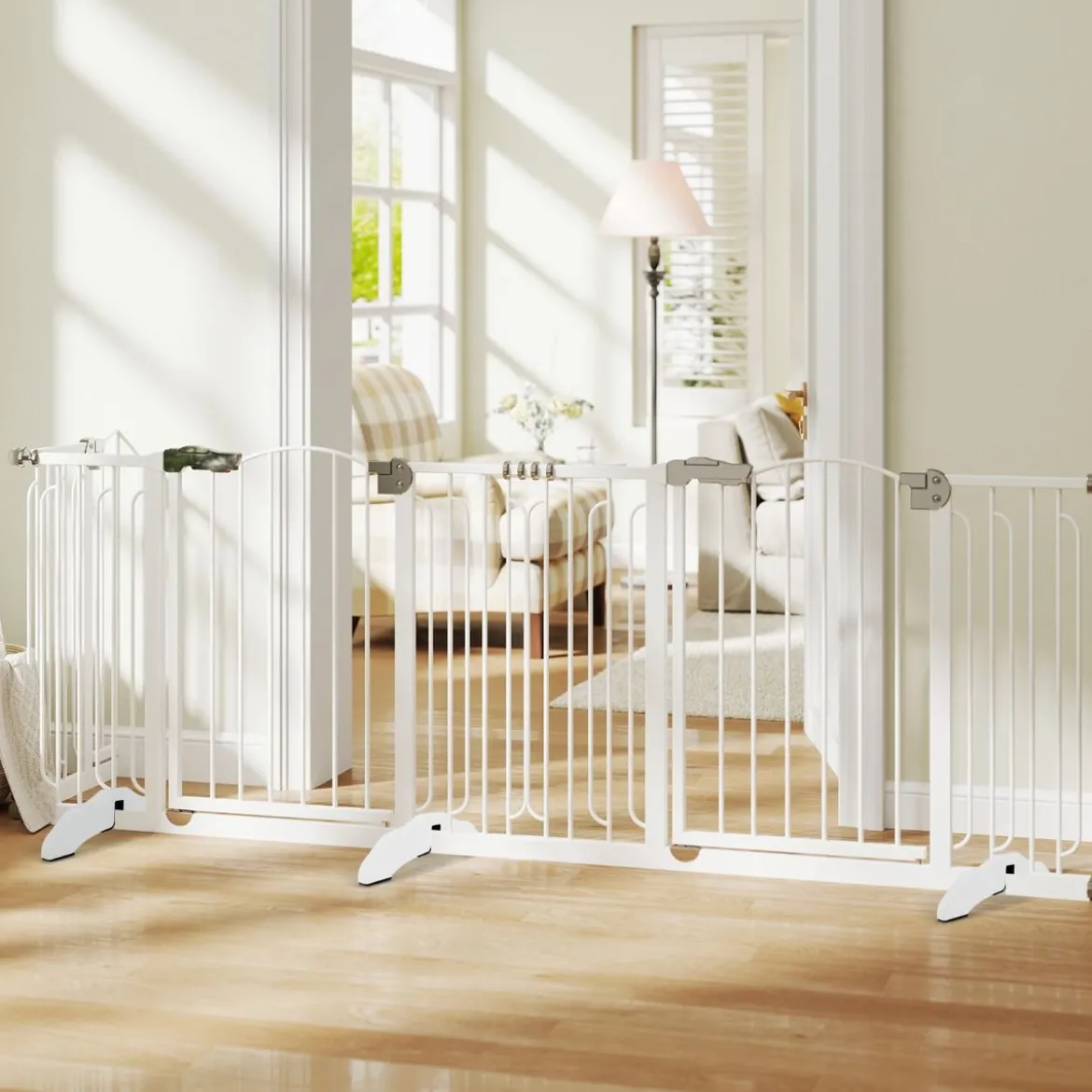 2 x Stützfüße aus Kieferholz für Hunde Absperrgitter 2 cm Gitterfüße für Schutzgitte