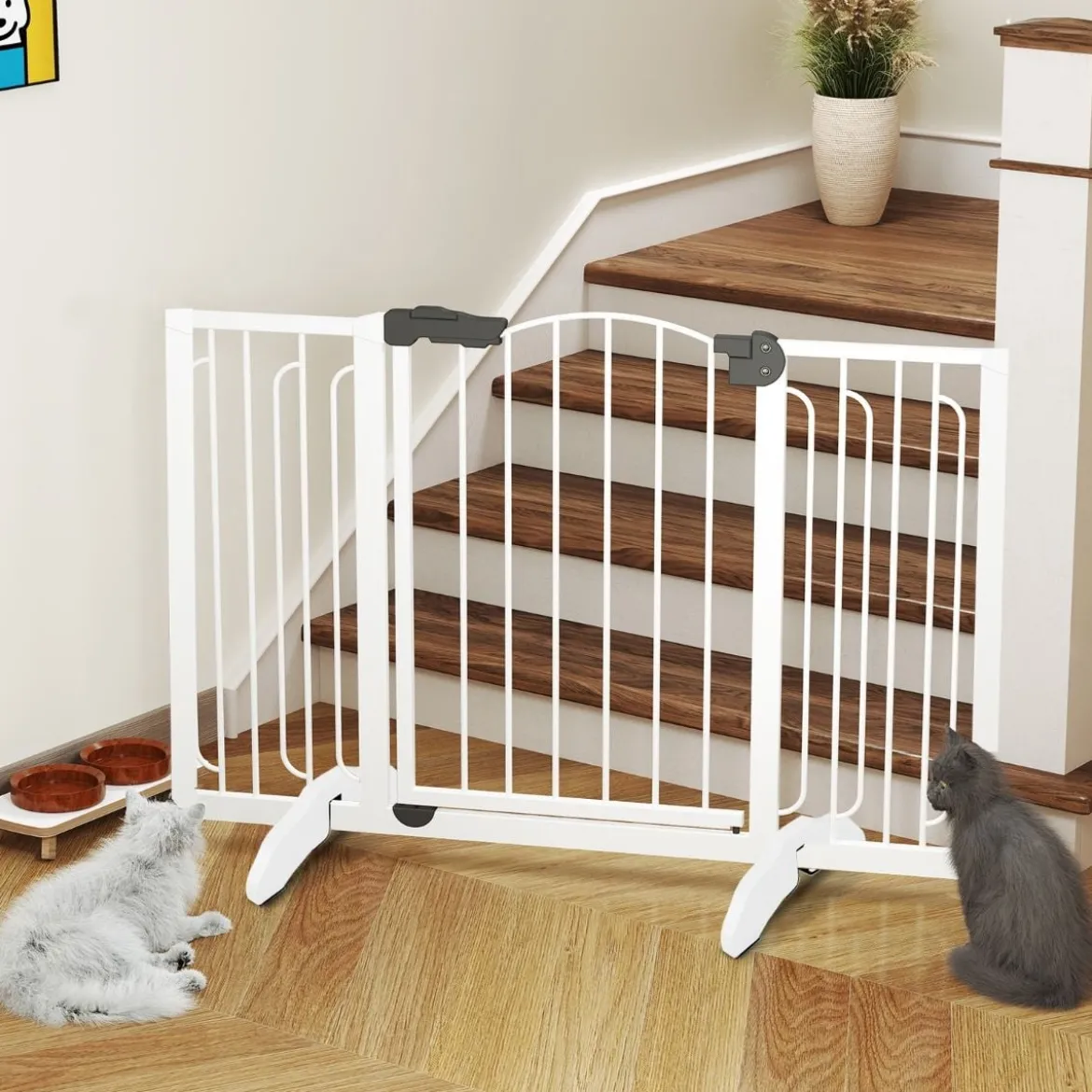 2 x Stützfüße aus Kieferholz für Hunde Absperrgitter 2 cm Gitterfüße für Schutzgitte