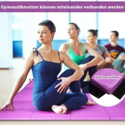 240 x 116 x 5 cm faltbare Gymnastikmatte Sportmatte Fitnessmatte Turnmatte Lila