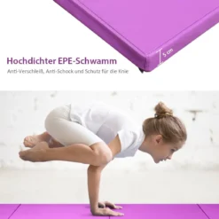 240 x 116 x 5 cm faltbare Gymnastikmatte Sportmatte Fitnessmatte Turnmatte Lila