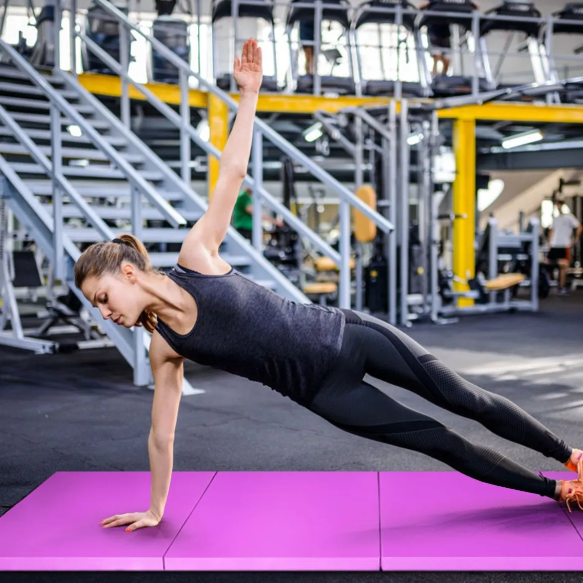 240 x 116 x 5 cm faltbare Gymnastikmatte Sportmatte Fitnessmatte Turnmatte Lila