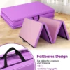 240 x 116 x 5 cm Faltbare Gymnastikmatte Gymnastikmatte Fitnessmatte Gymnastikmatte mit Tragegriffen Lila + Rosa