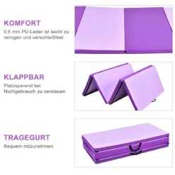 240 x 120 x 5 cm Klappbare Tragbare Gymnastikmatte Yogamatte Weichbodenmatte