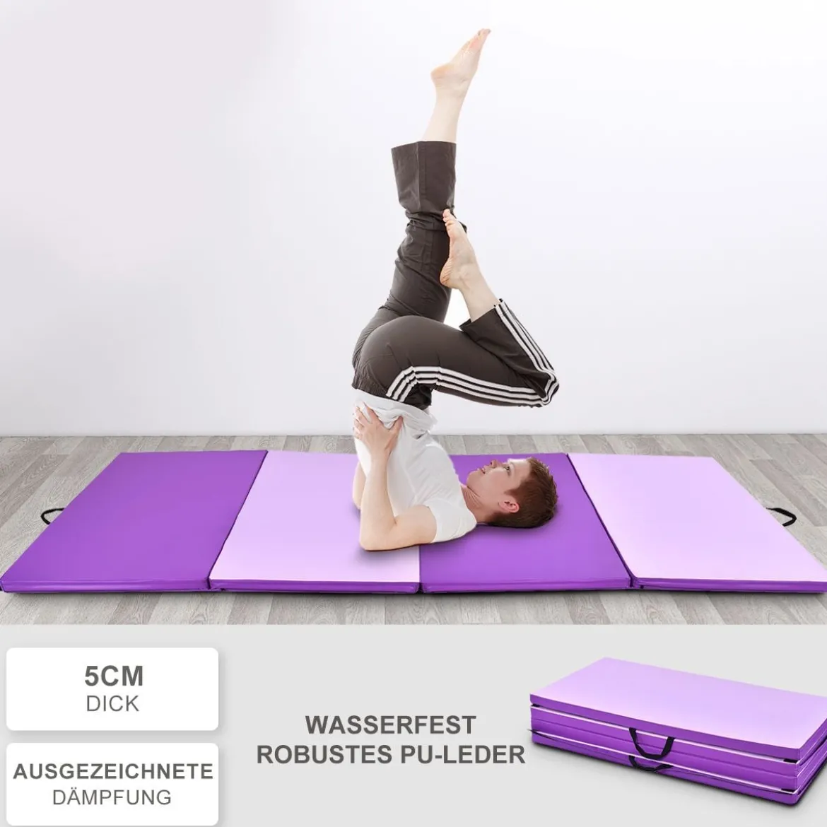 240 x 120 x 5 cm Klappbare Tragbare Gymnastikmatte Yogamatte Weichbodenmatte