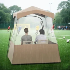 180 x 180 x 193 cm Sportzelt Transparentes Zelt mit klarer Sicht & Robustes Gestell & Tragetasche