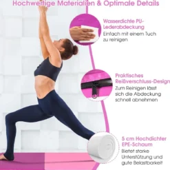 240 x 120 x 5 cm Weichbodenmatte Gymnastikmatte klappbar Yogamatte mit Klettverschluss und 2 Tragegriffe