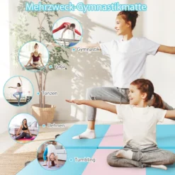 240 x 120 x 5 cm Weichbodenmatte Gymnastikmatte klappbar Yogamatte mit Klettverschluss und 2 Tragegriffe