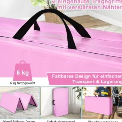 240 x 120 x 5 cm Weichbodenmatte Gymnastikmatte klappbar Yogamatte mit Klettverschluss und 2 Tragegriffe