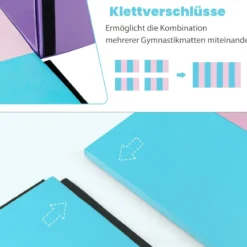 240 x 120 x 5 cm Weichbodenmatte Gymnastikmatte klappbar Yogamatte mit Klettverschluss und 2 Tragegriffe