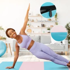 240 x 120 x 5 cm Weichbodenmatte Gymnastikmatte klappbar Yogamatte mit Klettverschluss und 2 Tragegriffe
