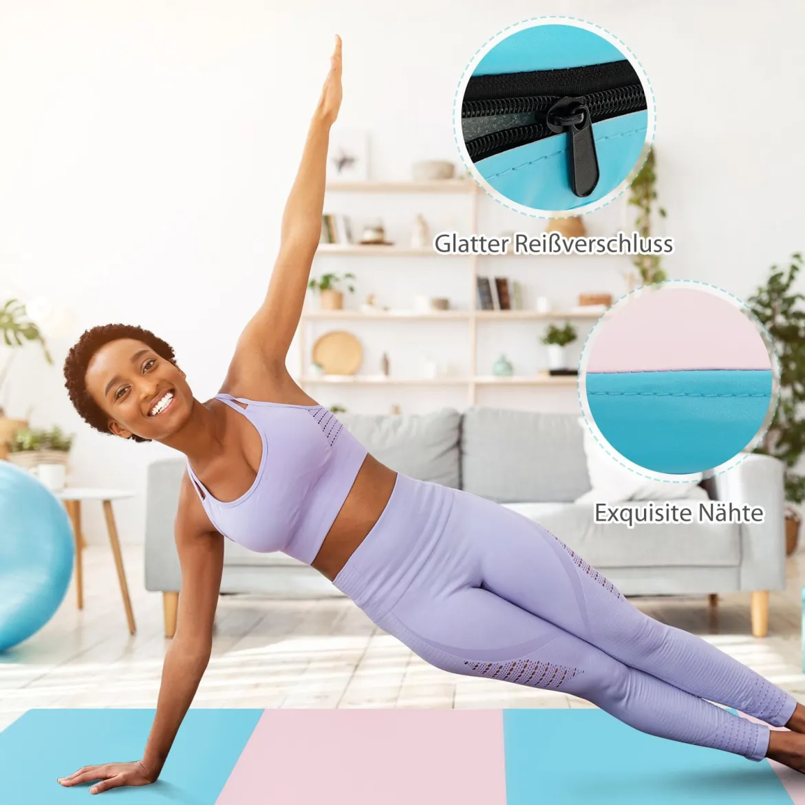 240 x 120 x 5 cm Weichbodenmatte Gymnastikmatte klappbar Yogamatte mit Klettverschluss und 2 Tragegriffe