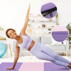 240 x 120 x 5 cm Weichbodenmatte Gymnastikmatte klappbar Yogamatte mit Klettverschluss und 2 Tragegriffe
