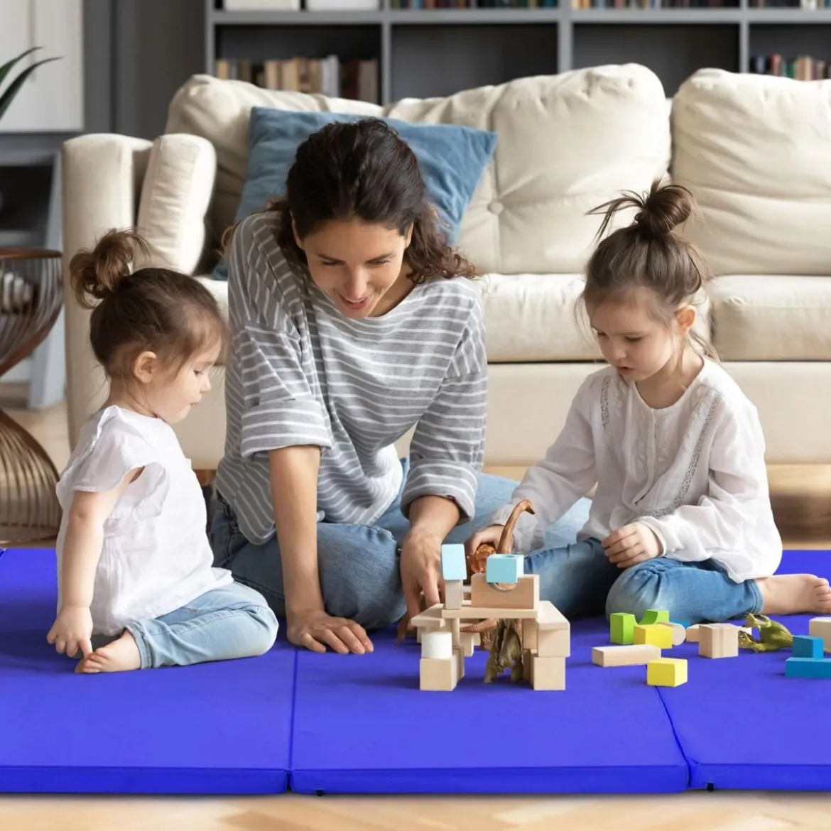 240 x 120 x 5 cm Weichbodenmatte Gymnastikmatte klappbar Yogamatte mit Klettverschluss und 2 Tragegriffe