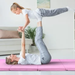 240 x 120 x 5 cm Weichbodenmatte Gymnastikmatte klappbar Yogamatte mit Klettverschluss und 2 Tragegriffe