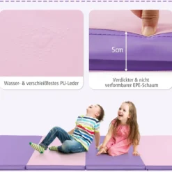240 x 120 x 5 cm Weichbodenmatte Gymnastikmatte klappbar Yogamatte mit Klettverschluss und 2 Tragegriffe