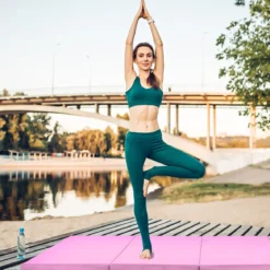 240 x 120 x 5 cm Weichbodenmatte Gymnastikmatte klappbar Yogamatte mit Klettverschluss und 2 Tragegriffe